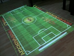 floor projected interactive soccer pitch
