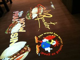floor projected interactive signage